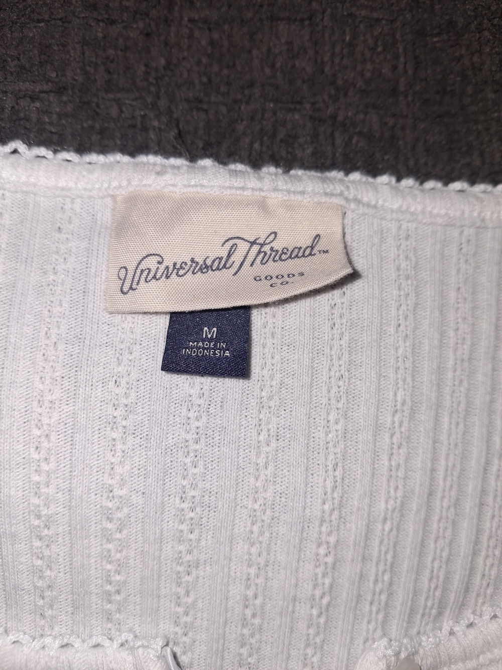 Universal Thread White Ribbed Long-Sleeve Henley Top - Picture 2 of 2